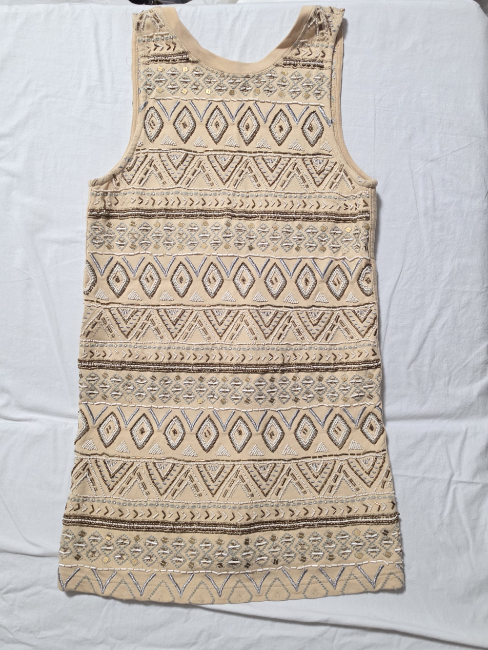Free People Beige Sleeveless Shift Dress XS